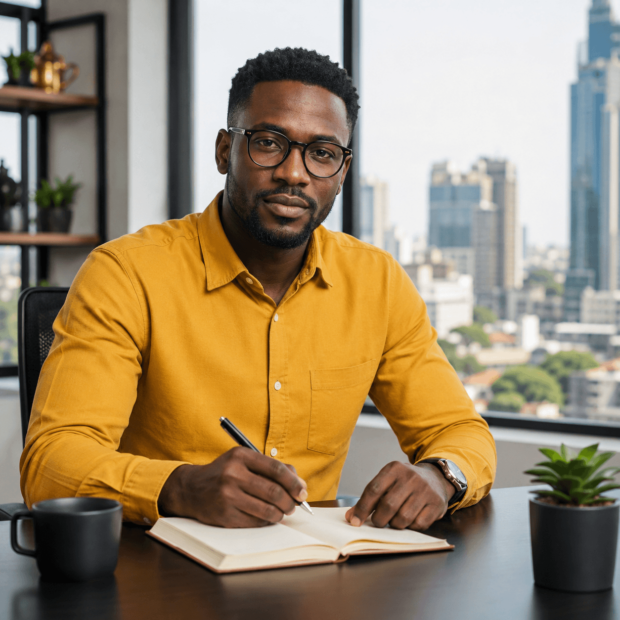 Businessman planning goals for the Achieve programme